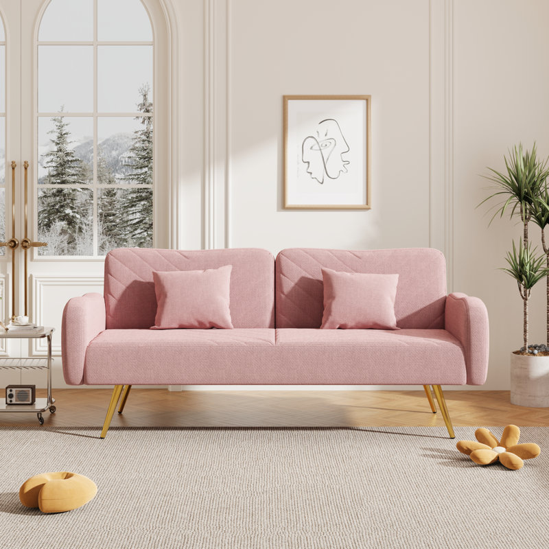 Everly Quinn Cassoday Twin 70.47 Upholstered Split Back Convertible Sofa Reviews Wayfair
